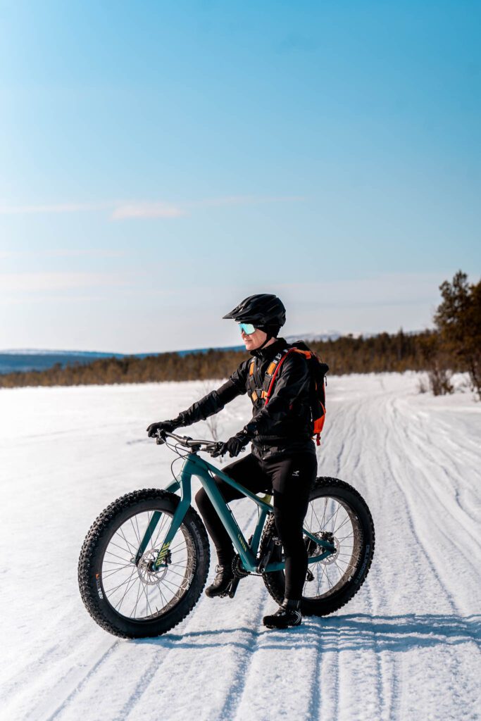 snowy fat bike adventure with our drone.