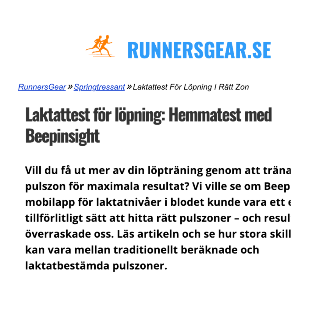 runnersgear.se, beep insights